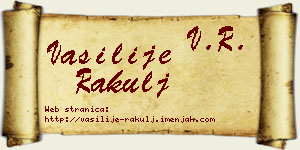 Vasilije Rakulj vizit kartica